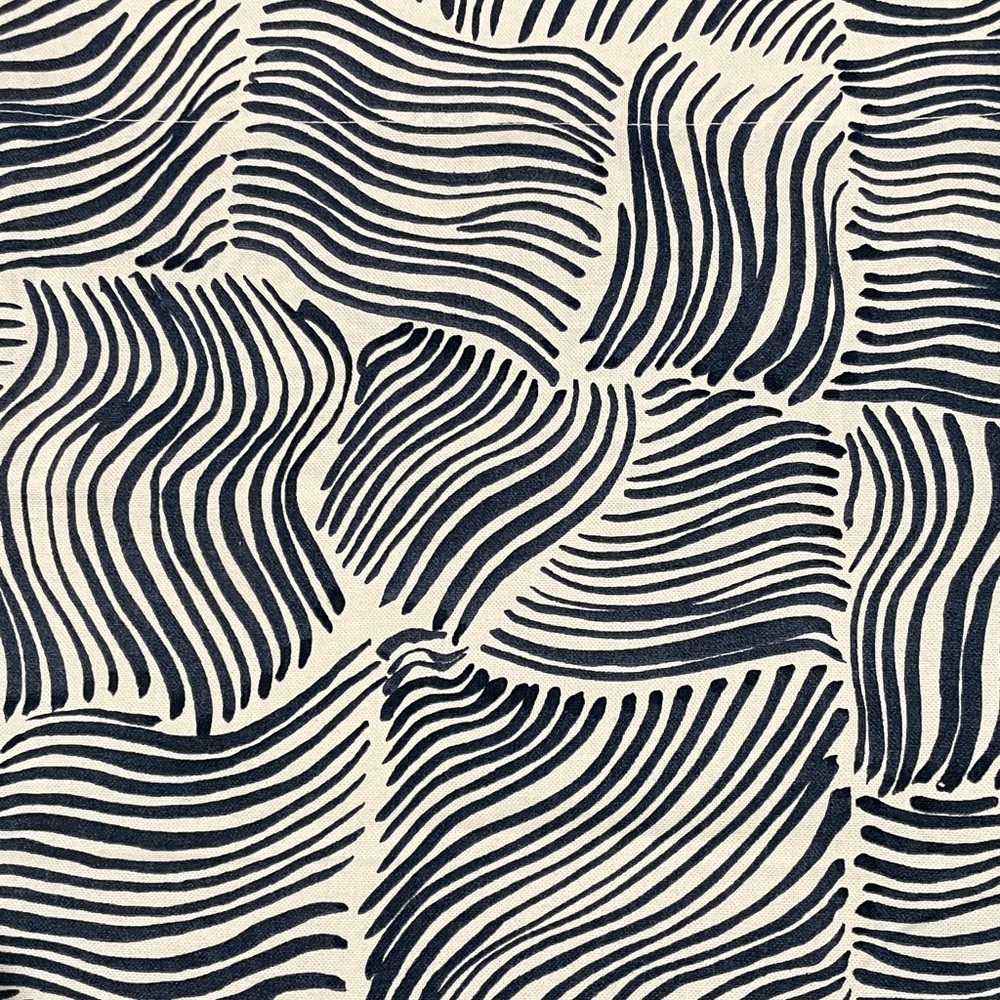 West Elm Navy & White drapery panels. 48”x 84” Two (2) panels